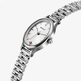 Orologio Donna Ovale Minimalista con Bracciale in Acciaio Inox Argento