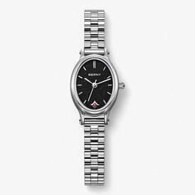 Orologio Donna Ovale Minimalista con Bracciale in Acciaio Inox Argento - Nera - bracciale donna female watch Linen minimalista orologio orologio bracciale ovale watch for women watches Women - Concept Palermo