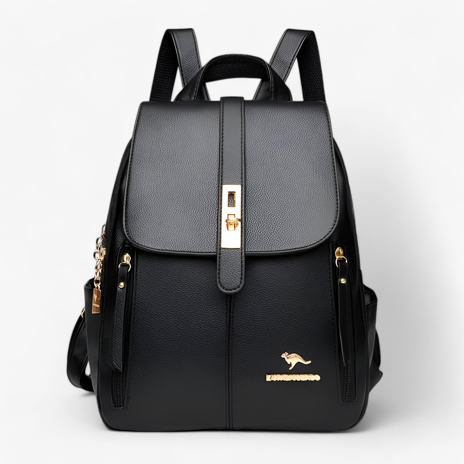 Zaino Donna Grande in Vera Pelle Italiana - Elegante per Lavoro, Viaggi e Uso Quotidiano - Nero - Backpacks bag bags donna donne Gift Gifts for women pelle quotidiana viaggi vita women womens bag womens fashion zaino - Concept Palermo