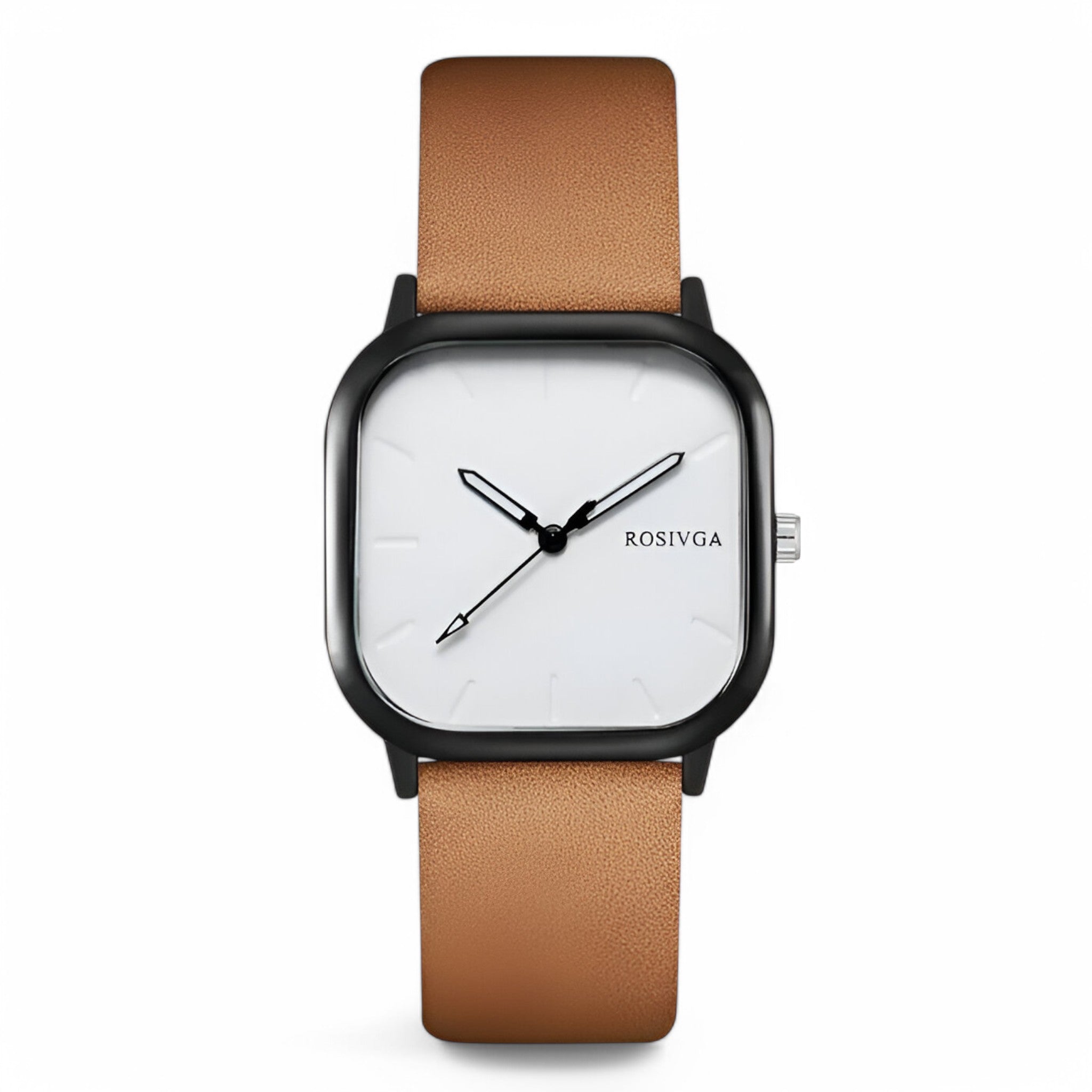 Orologio al quarzo con quadrante quadrato in pelle PU - Caffè - accessoires horloges orologio orologio quarzo pelle quadrante quadrato quarzo watches - Concept Palermo
