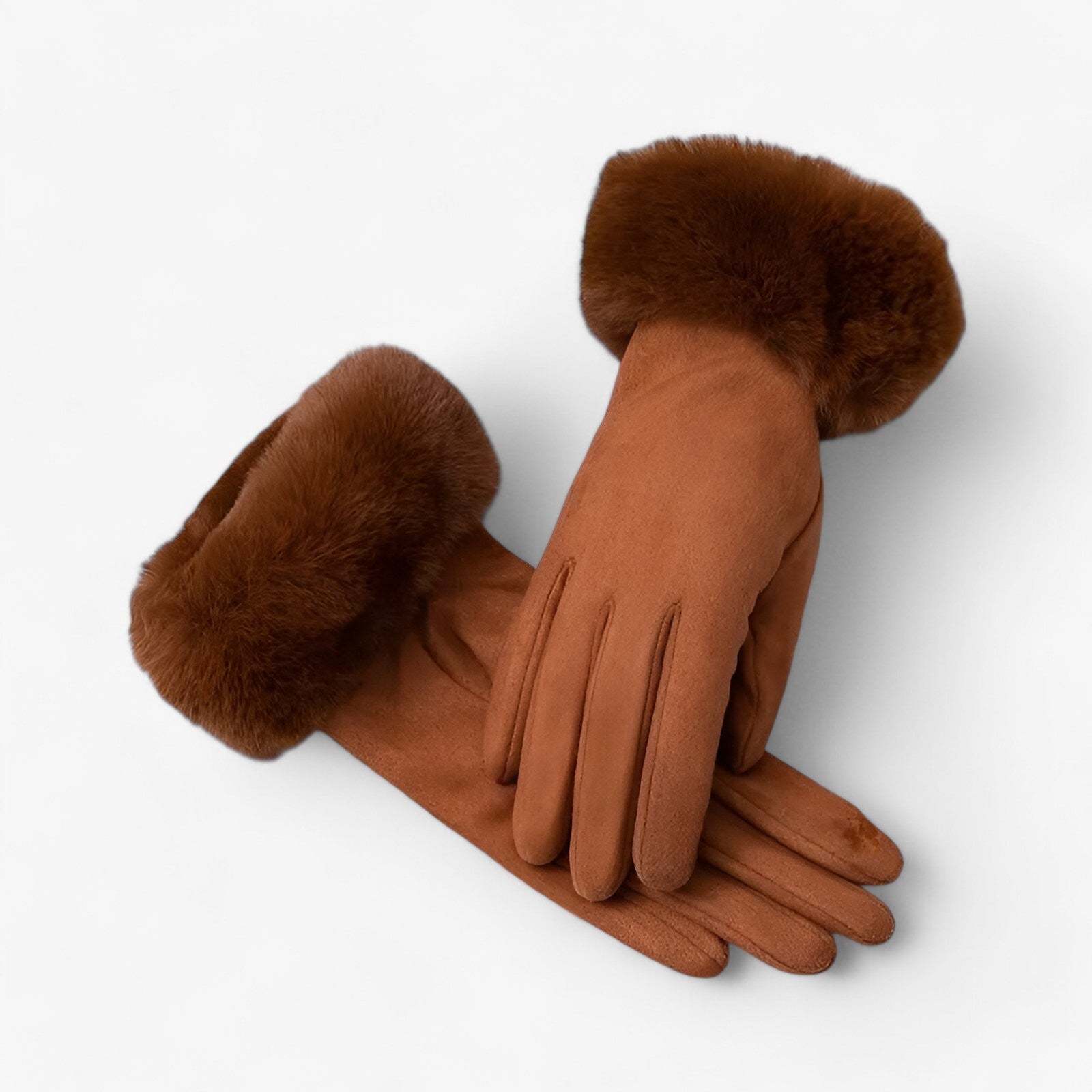 Guanti Touchscreen in camoscio caldo con pelliccia sintetica Uomo - Marrone Taglia unica - caldo camoscio gloves gloves & mittens guanti guanti touchscreen pelliccia sintetica touchscreen winter gloves womens fasion - Concept Palermo