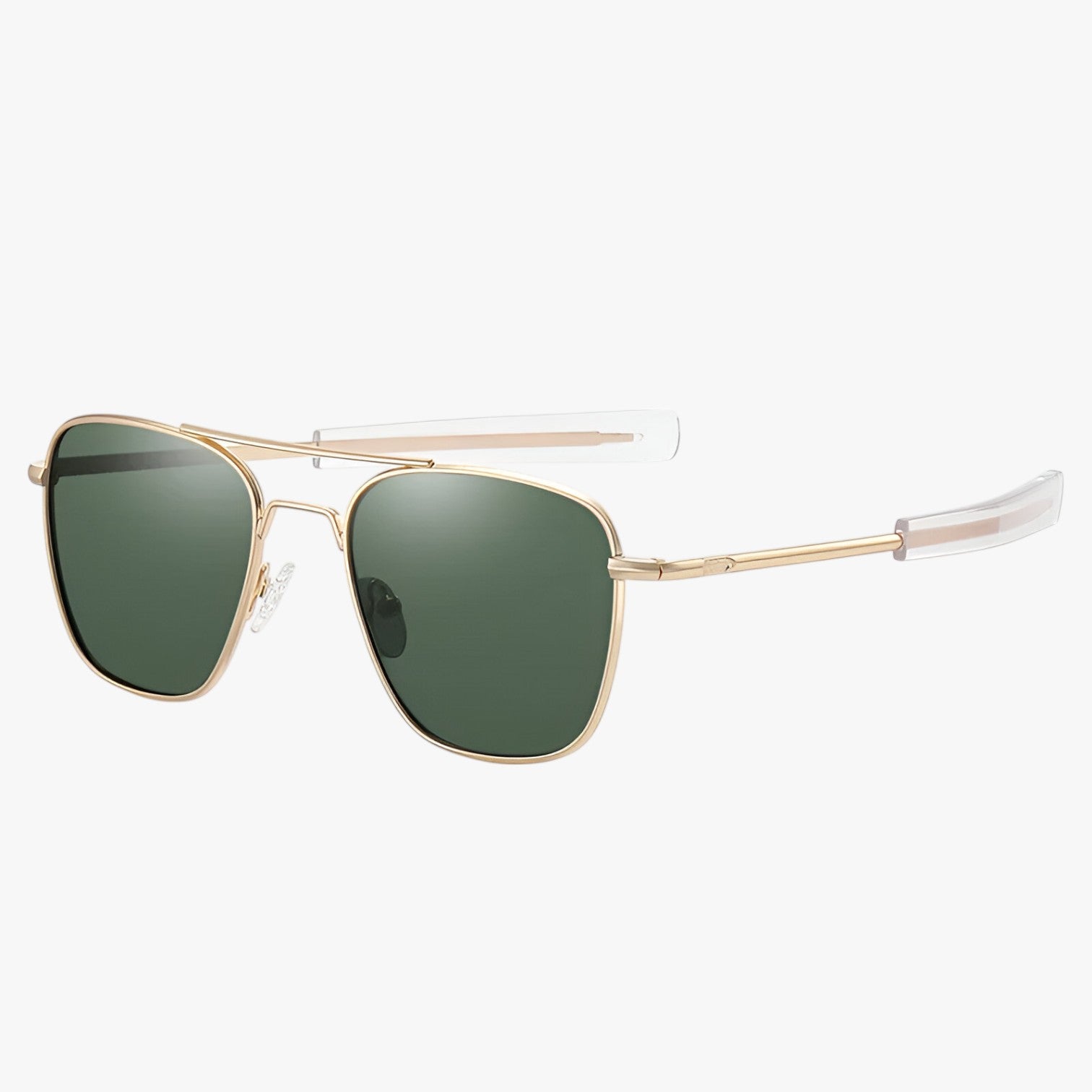 Occhiali da Sole Uomo Vintage in Metallo Leggero, Design Classico - Verde Oro Polarizzato - Fashion Sunglasses leggero mens sunglasses metallo occhiali occhiali sole sole sunglasses uomo vintage - Concept Palermo