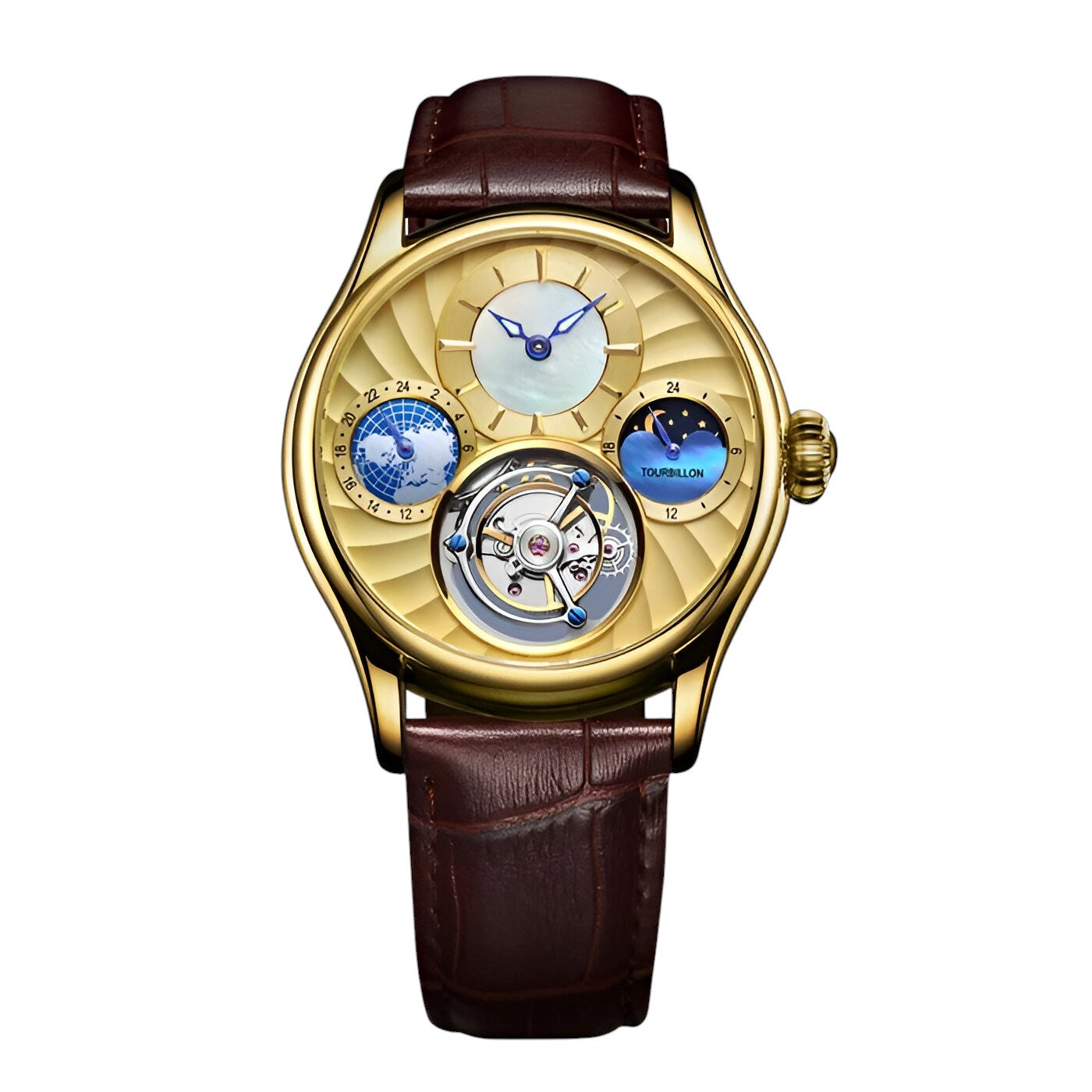 Orologio Automatico Scheletrato Uomo Lusso Tourbillon, Acciaio Inox Argento - - accessoires horloges meccanico orologio orologio meccanico tourbillon watches - Concept Palermo