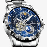 Mechanisch maanfasenhorloge van roestvrij staal