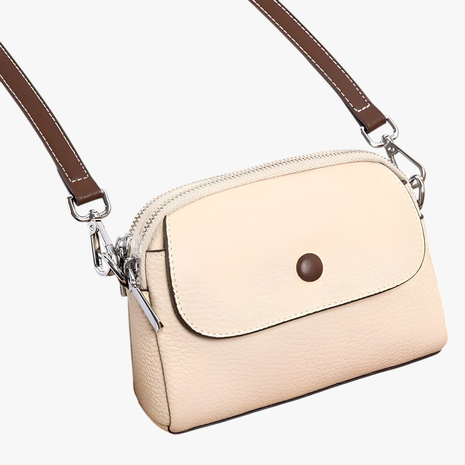 Borsa a Spalla Donna Grande in Pelle Sintetica Nera con Manici Regolabili - Bianco ape - alla bag Bags borsa borsa spalla capiente donna moda Shoulder Bags spalla women bag women bags - Concept Palermo