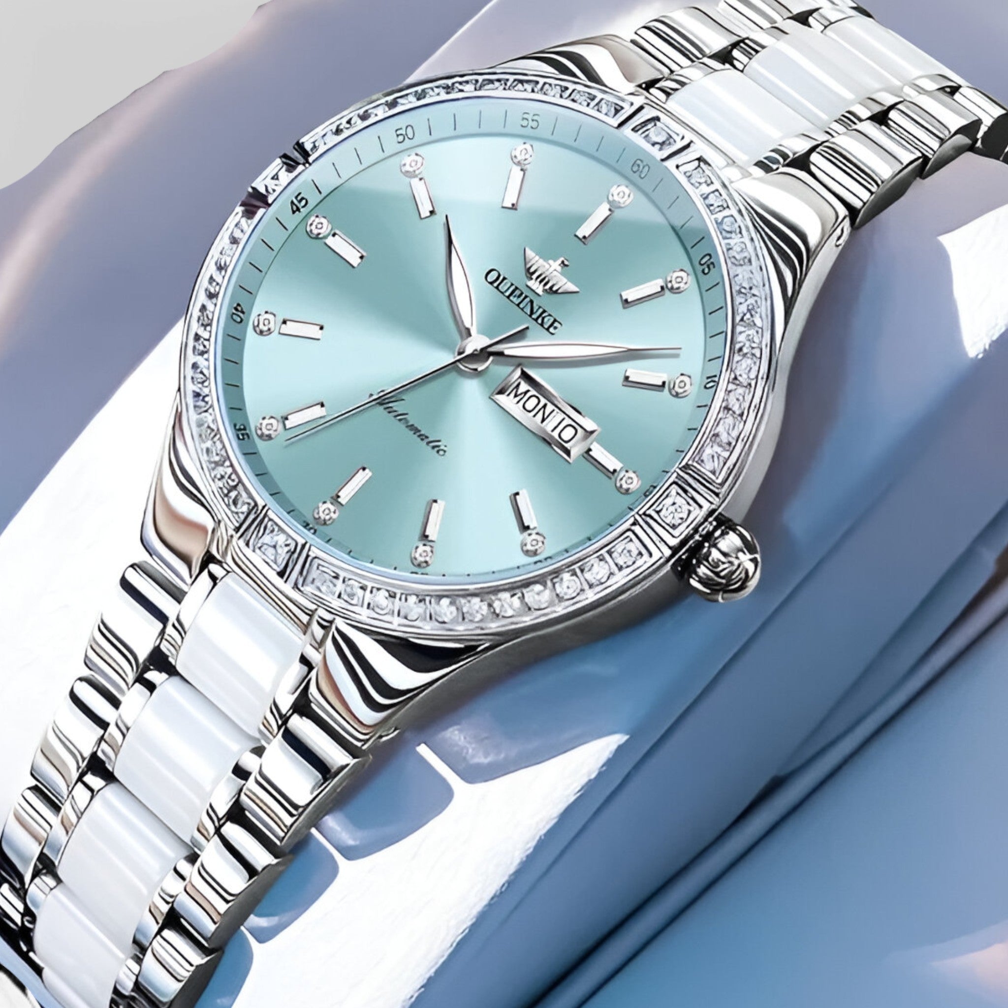 Orologio Automatico da Donna di Lusso Meccanico, Elegante, con Bracciale in Acciaio Inox - Blu Cielo - automatico donna female watch meccanico movimento orologio orologio automatico watch for women watches - Concept Palermo
