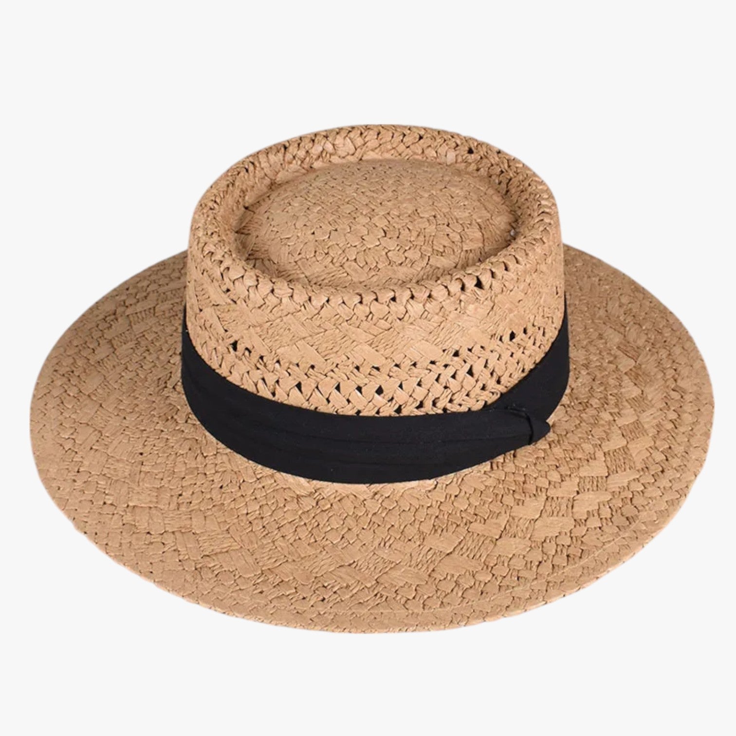 Cappello estivo a tesa larga Uomo - Cachi-Nero Circa 56-58cm - cappello cappello estivo estivo hat Hat for girls larga summer hat Sun Hats tesa uomo women hat women's hat - Concept Palermo