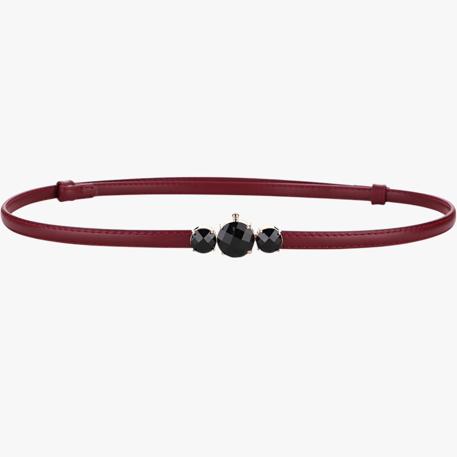 Cintura sottile in vera pelle – Eleganza regolabile Donna - rosso vino 100cm - Belts cintura cintura sottile donna eleganza pelle regolabile sottile vera waist belt for women Womens belt - Concept Palermo