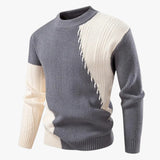 Oversized heren trui, warm en color block, voor de herfst