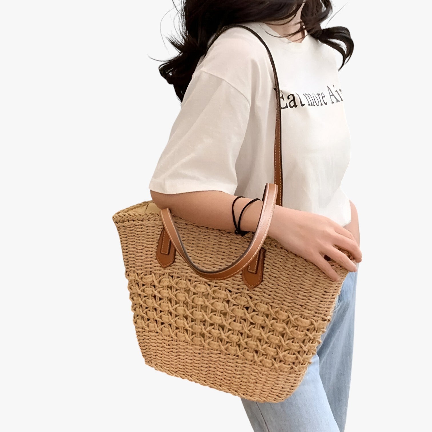 Borsa a tracolla in paglia intrecciata per donna - Leggera e spaziosa borsa estiva - - bags borsa borsa tracolla donna estiva handbags intrecciata leggera paglia Women's handbags - Concept Palermo