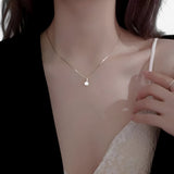Zilverkleurige ketting met zirconia - minimalistische Lana Dames charme