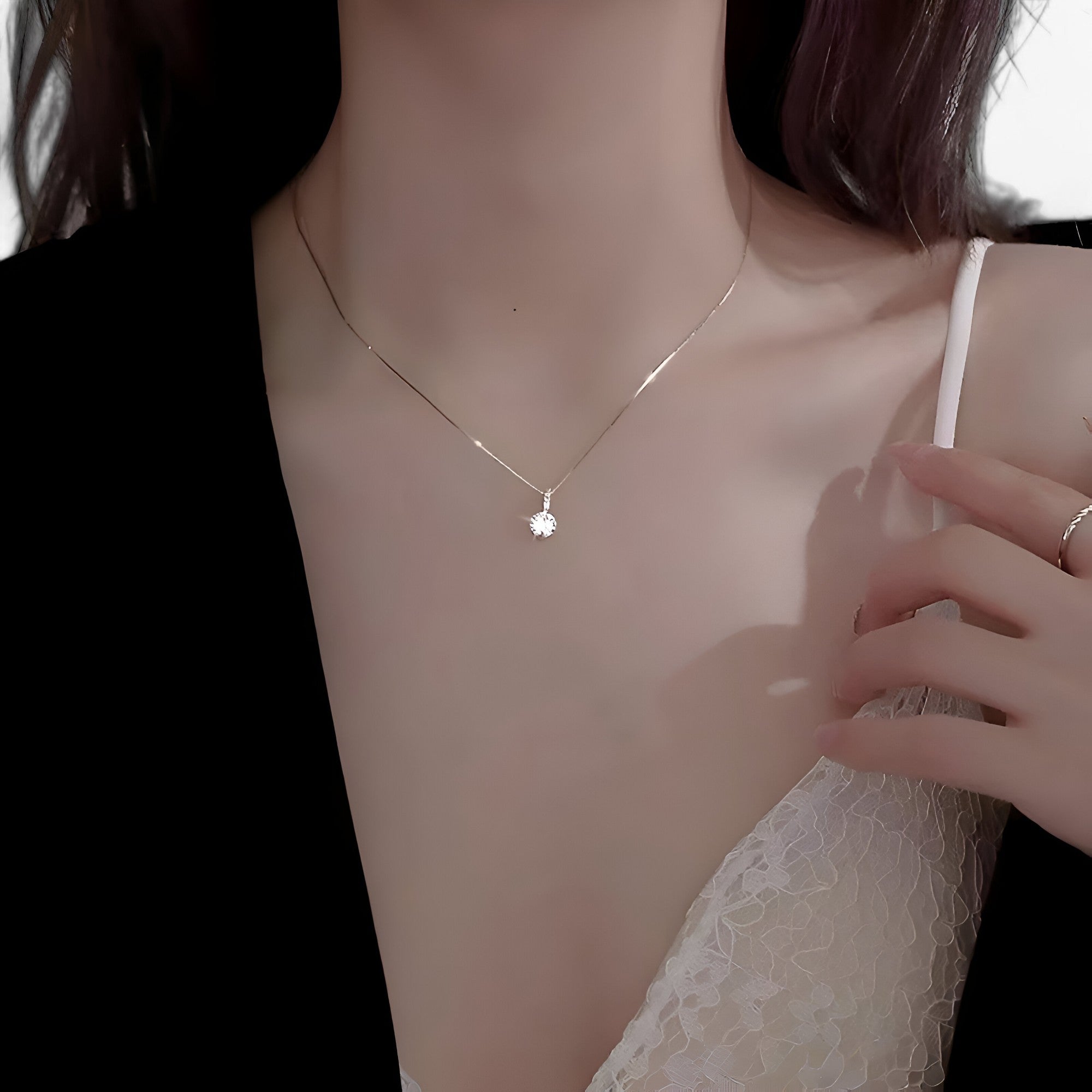 Collana placcata in argento con zirconia - charme minimalista Lana Donna - - charme collana collana placcata donna jewelry lana minimalista NECKLACES Necklaces for Women placcata WOMEN - Concept Palermo