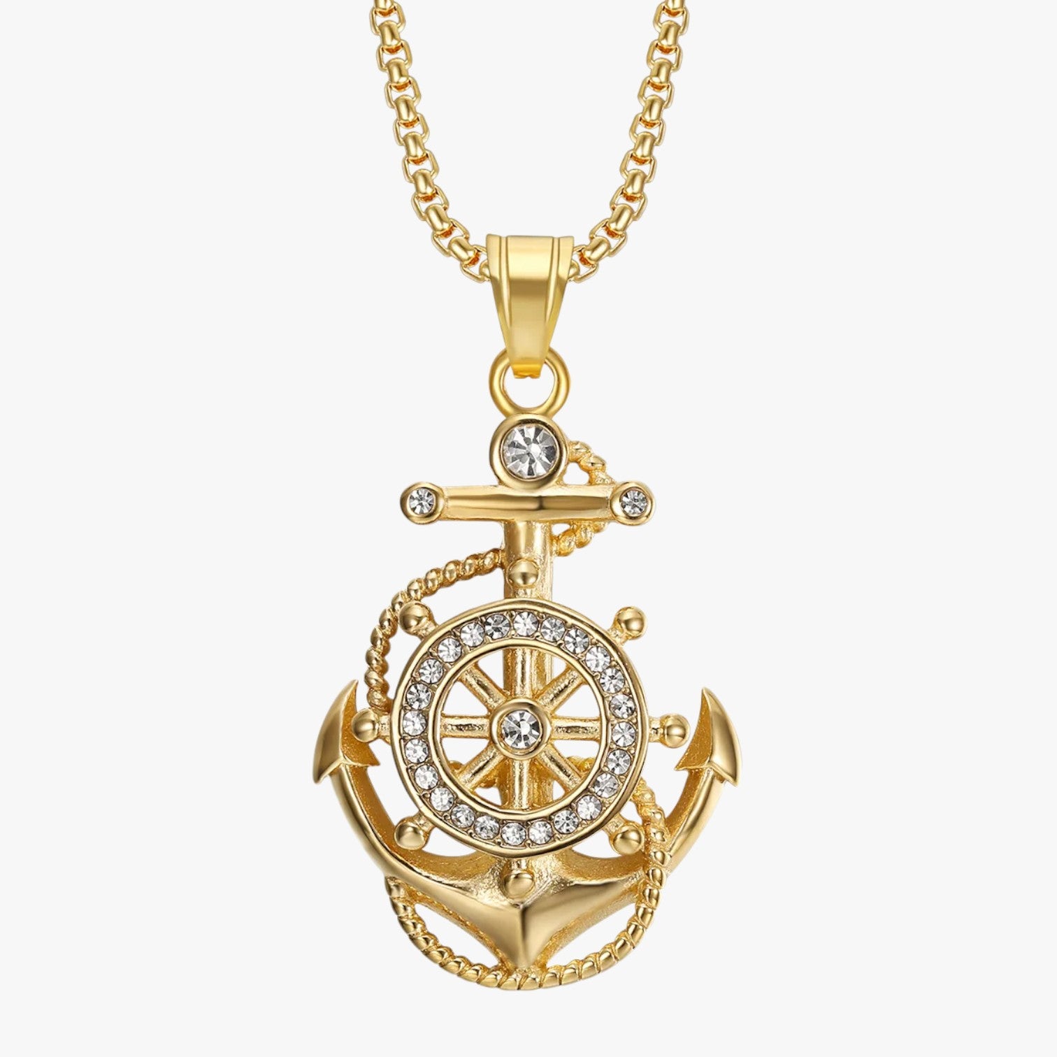 Collana ancora dorata vintage - Oro 60cm CINA - ancora collana collana ancora dorata Fashion Necklaces jewelry necklace NECKLACES vintage - Concept Palermo