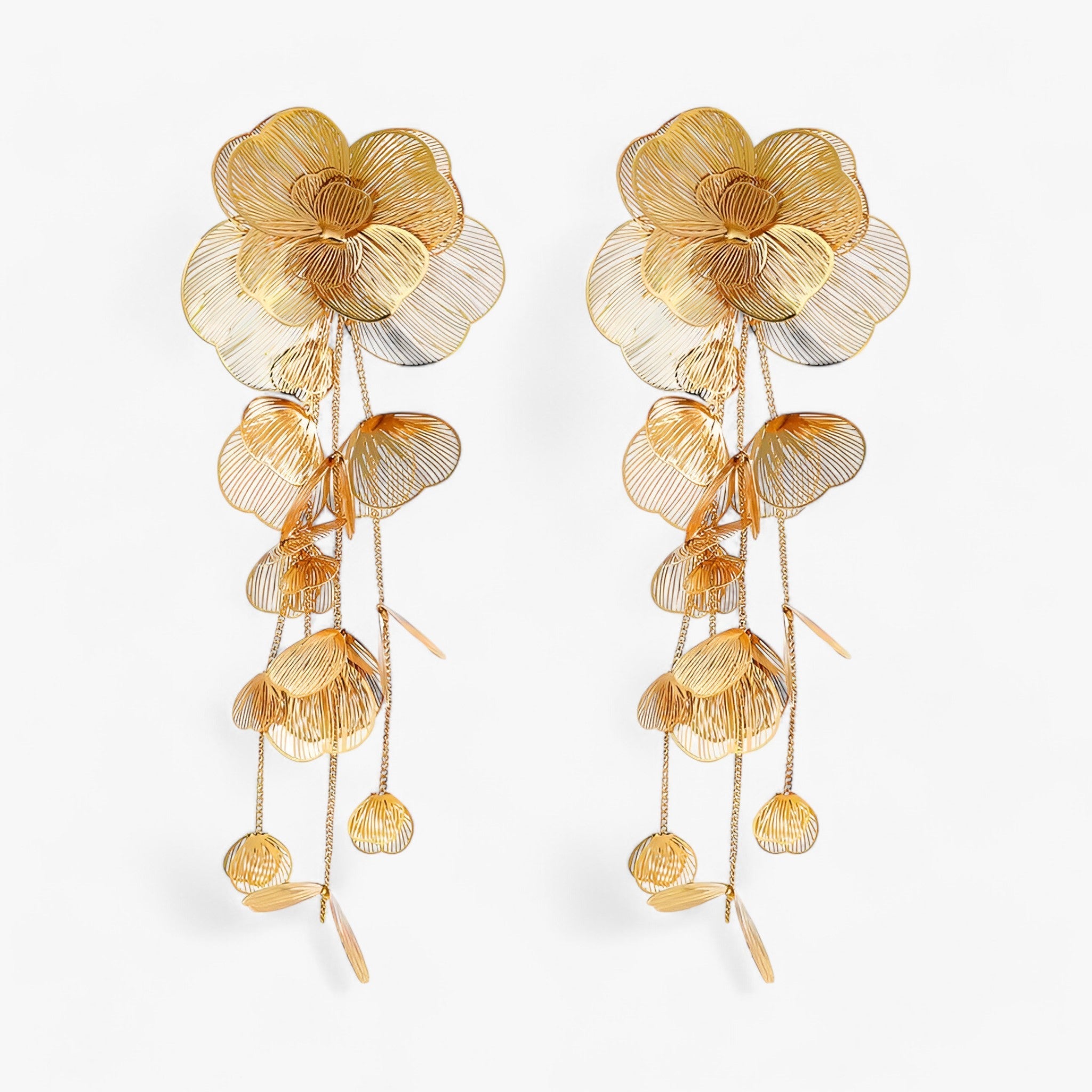 Orecchini Pendenti Vintage Bloem Unici, Oro 18K con Pietre Preziose Colorate - Dorato - accessoires bloem jewelry orecchini orecchini pendente pendente sieraden unici vintage - Concept Palermo