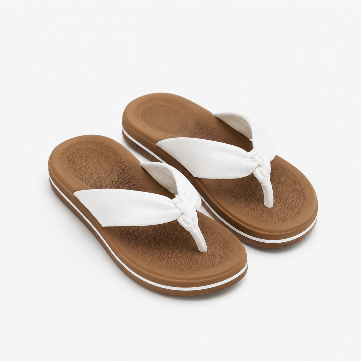 Sandali Infradito da Donna con Cinturino Annodato, Bianco - - chiusura cinturino design donna fashion Frauen Sandalen Ladies Sandals sandali sandali wedges Sandals sandlas wedges women - Concept Palermo