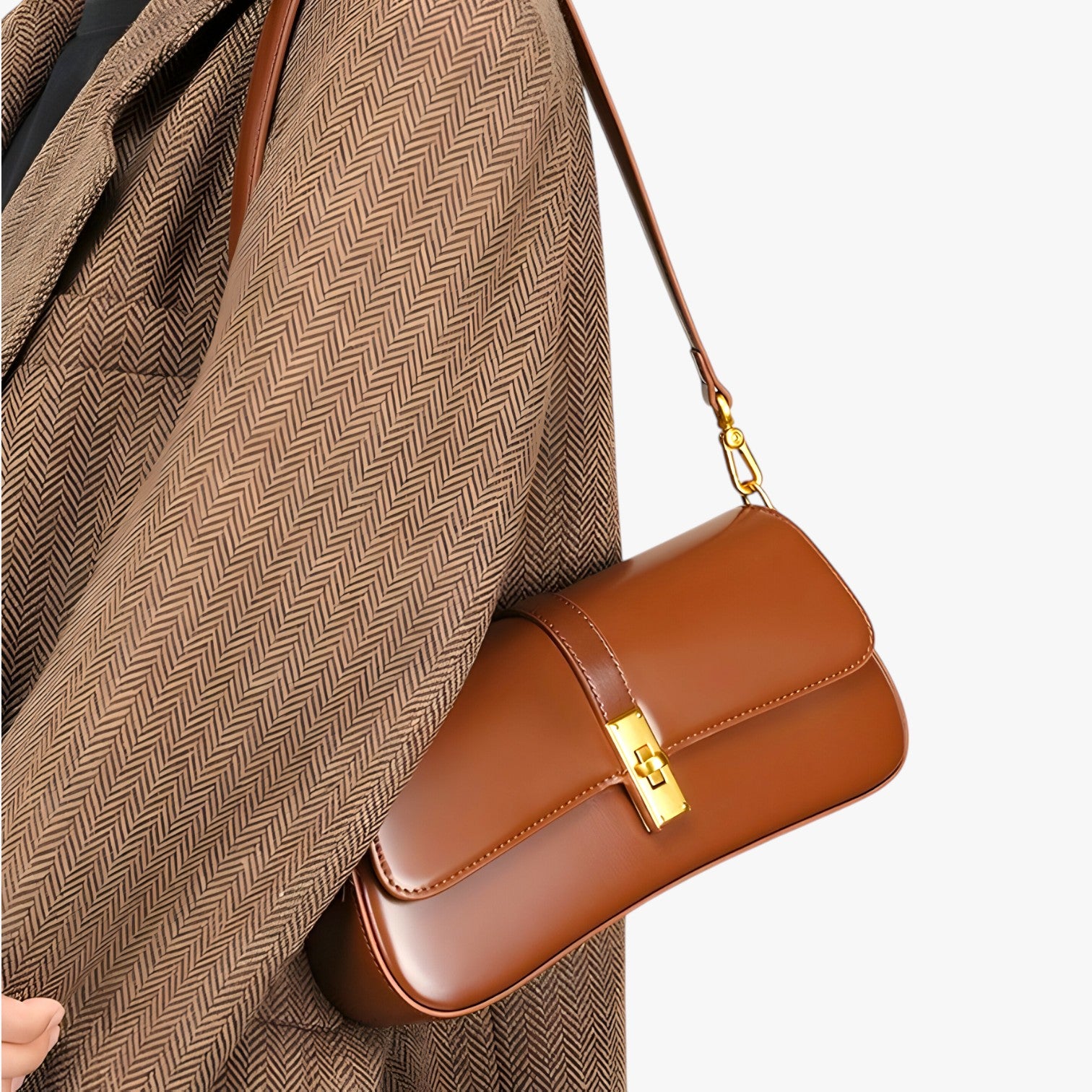 Borsa Baguette Donna in Vera Pelle Nera di Lusso, Elegante e Compatta - - bag Bags baguette borsa borsa baguette donna handbags pelle Shoulder Bags vera women bags Women's handbags - Concept Palermo