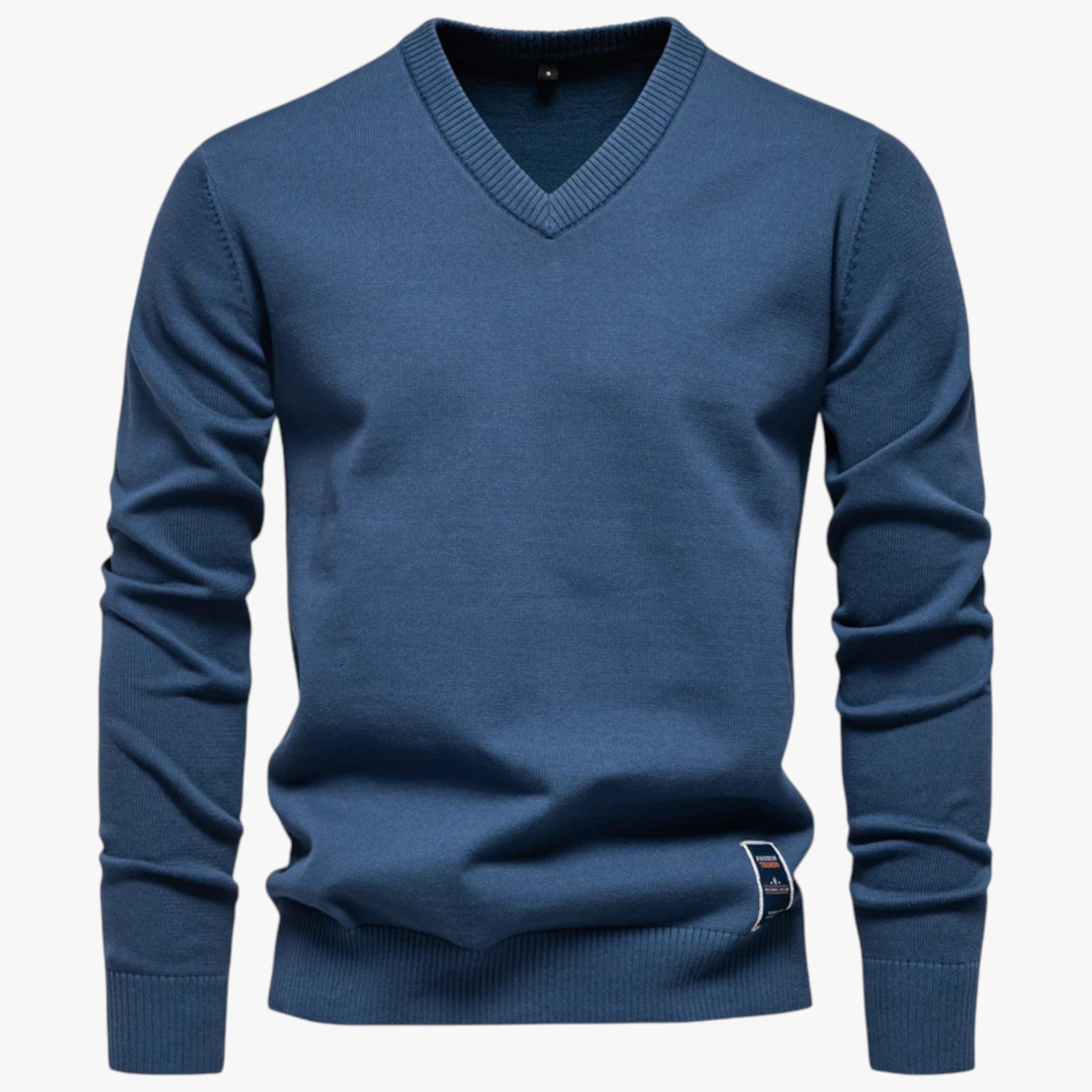 Maglione da Uomo con Scollo a V Cotone - Blu S - cotone maglione maglione uomo scollo Sweater uomo - Concept Palermo