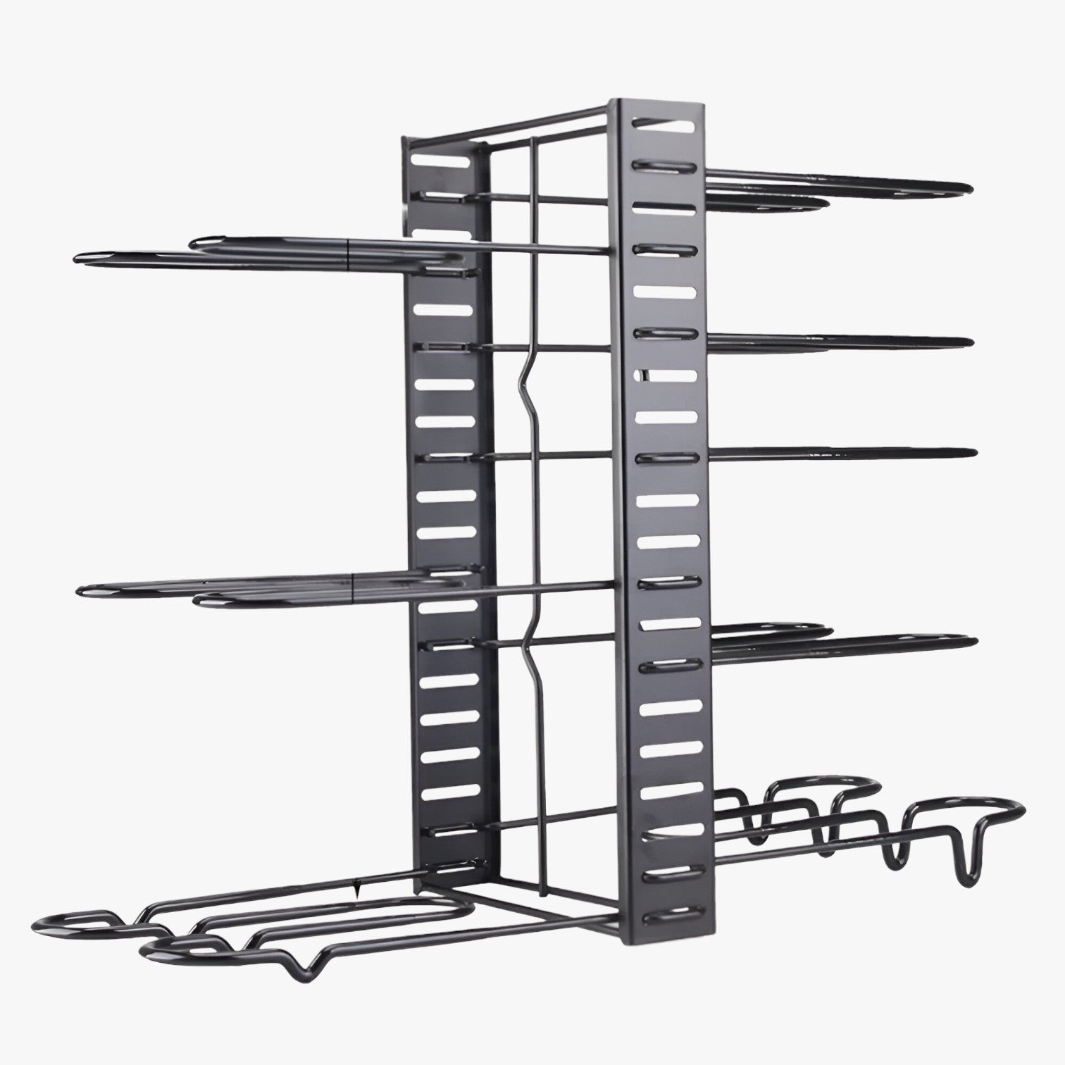 Scaffale per pentole a 8 strati – salvaspazio e regolabile - Nero - Kitchen kitchen & dining kitchen accessory kitchen tools pentole regolabile salvaspazio scaffale scaffale pentole strati - Concept Palermo