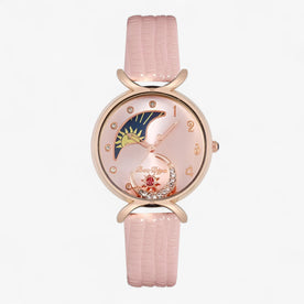 Orologio da donna di lusso al quarzo con cinturino in pelle e luna mobile - Rosa - cinturino donna female watch Linen luna mobile orologio orologio donna pelle quarzo watch for women Women - Concept Palermo