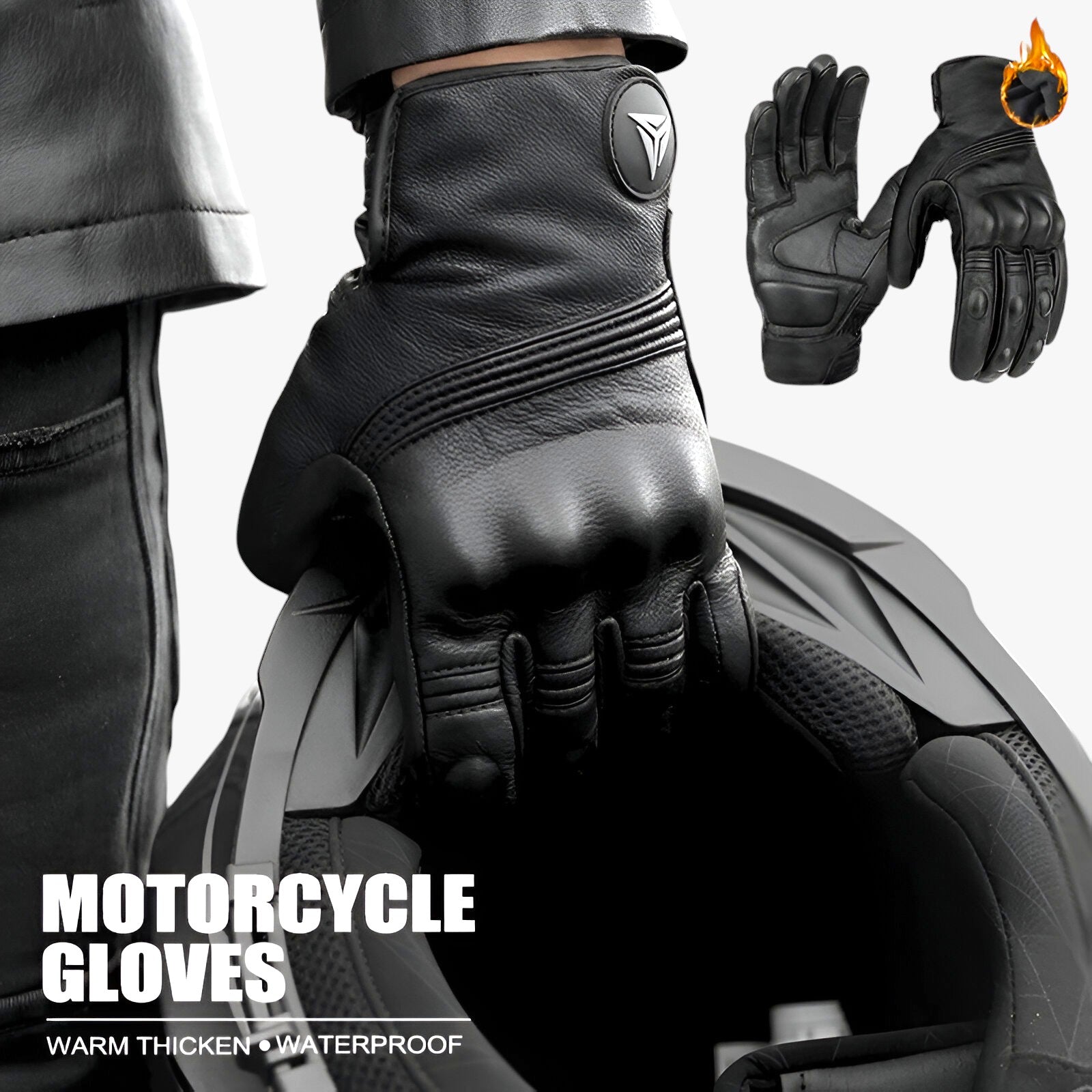 Guanti da motore caldi e antivento per l'inverno Rosso Uomo - - antivento caldi gloves & mittens guanti guanti motore inverno Mens fashion mens gloves motore uomo - Concept Palermo
