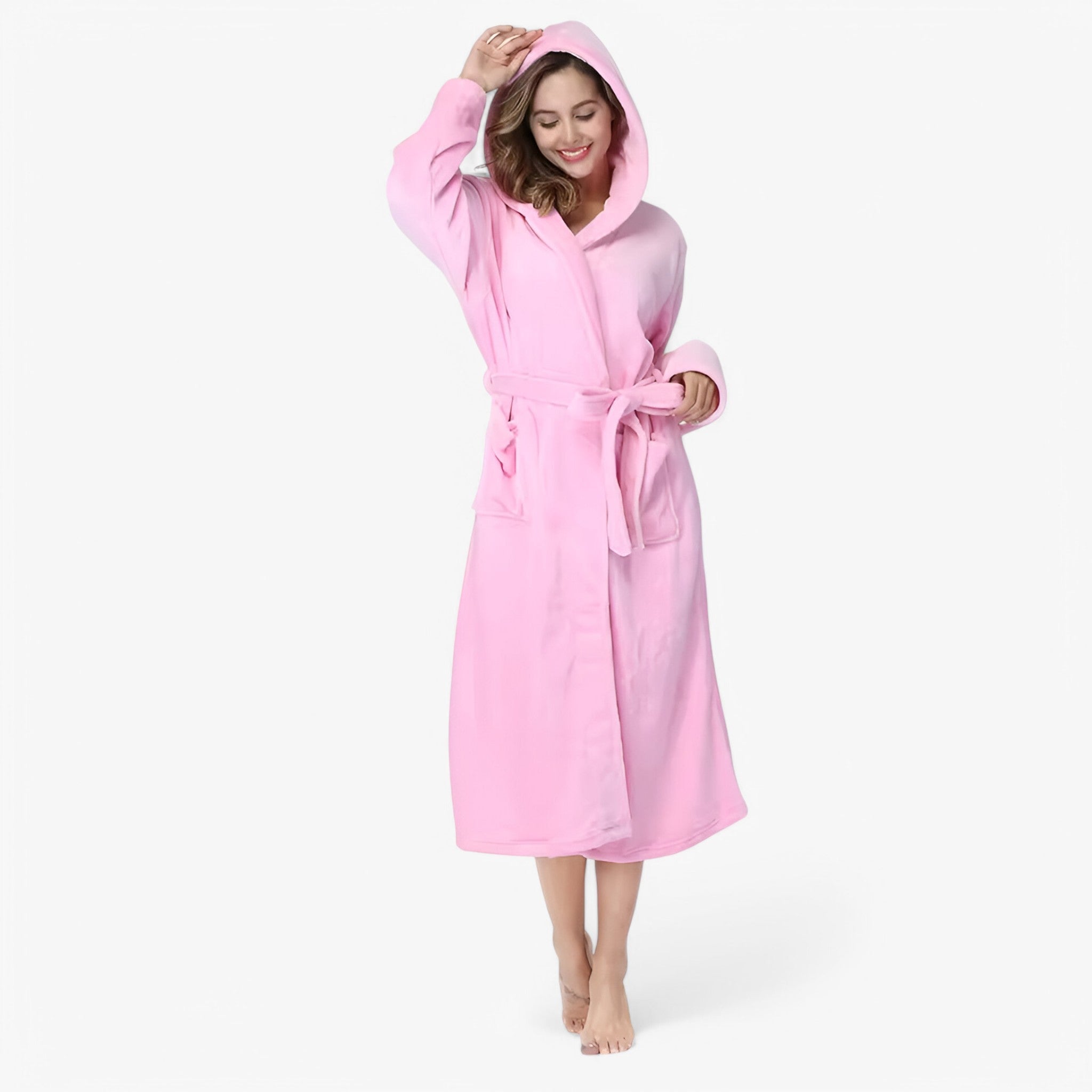 Accappatoio in Fleece Morbido e Caldo Donna - Rosa - accappatoio accappatoio fleece amalie | accappatoio in fleece morbido e caldo - € caldo donna fleece - Concept Palermo