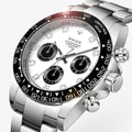 Orologio Cronografo Uomo Elegante Argento Acciaio Inox Impermeabile - Quarzo Classico