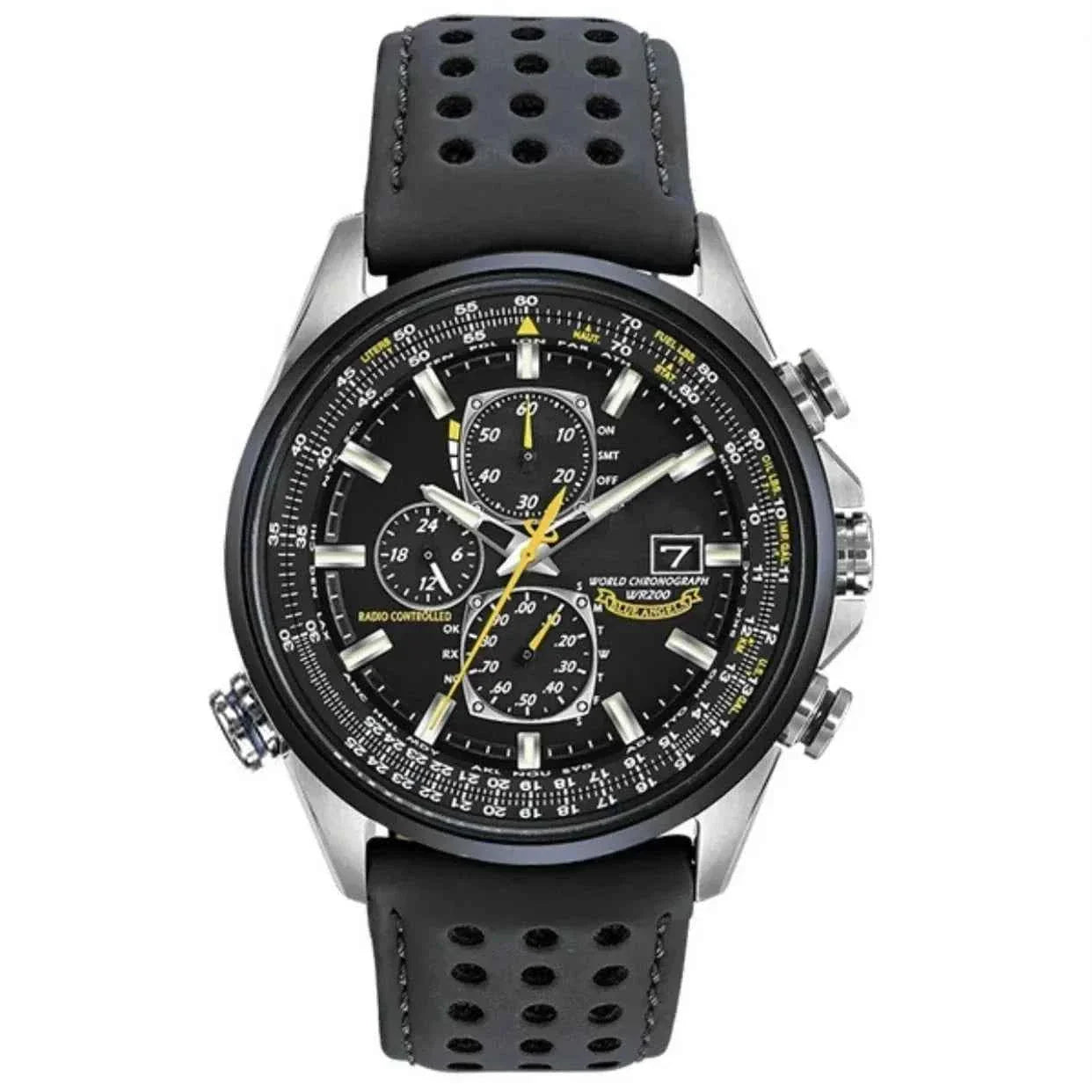 Orologio cronografo da uomo MultiSteel, cinturino in pelle, elegante e preciso - Cintura nera a 4 bottoni - chronographe cross-from-marche-lino-15830596813149 cuir montre multisteel multisteel montre New-google overig - Concept Palermo