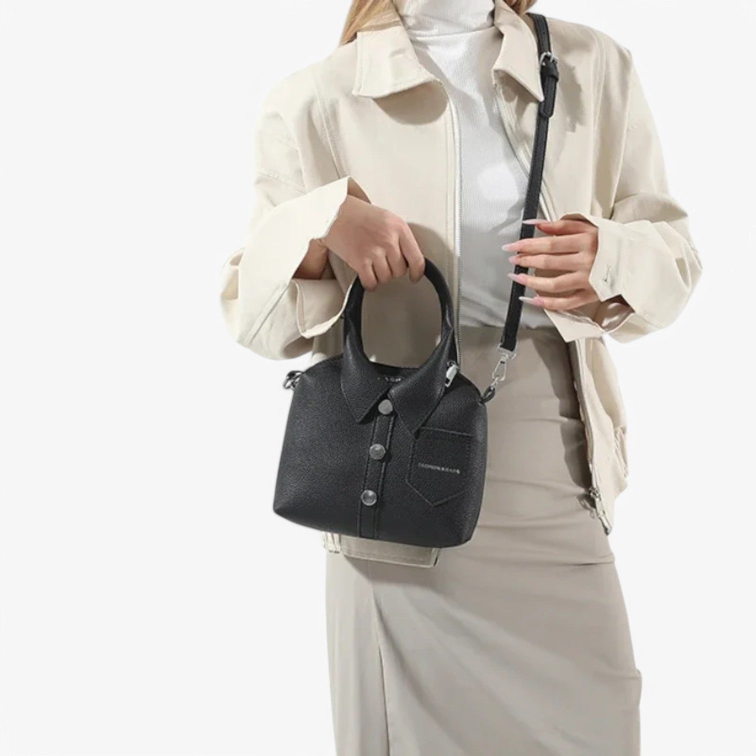 Borsa a Tracolla Donna Nera in PU Piccola Elegante per Sera e Giorno - - bag bags borsa borsa tracolla comodità compatta design donna handbags quotidiana women bag - Concept Palermo