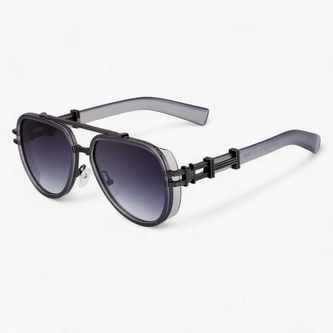 Occhiali da sole vintage in metallo stile designer Uomo - Nero opaco grigio - designer Fashion Sunglasses men sunglasses polarized mens sunglasses metallo occhiali occhiali sole Polarized man sunglasses sole stile sunglasses sunglasses polarized men uomo - Concept Palermo