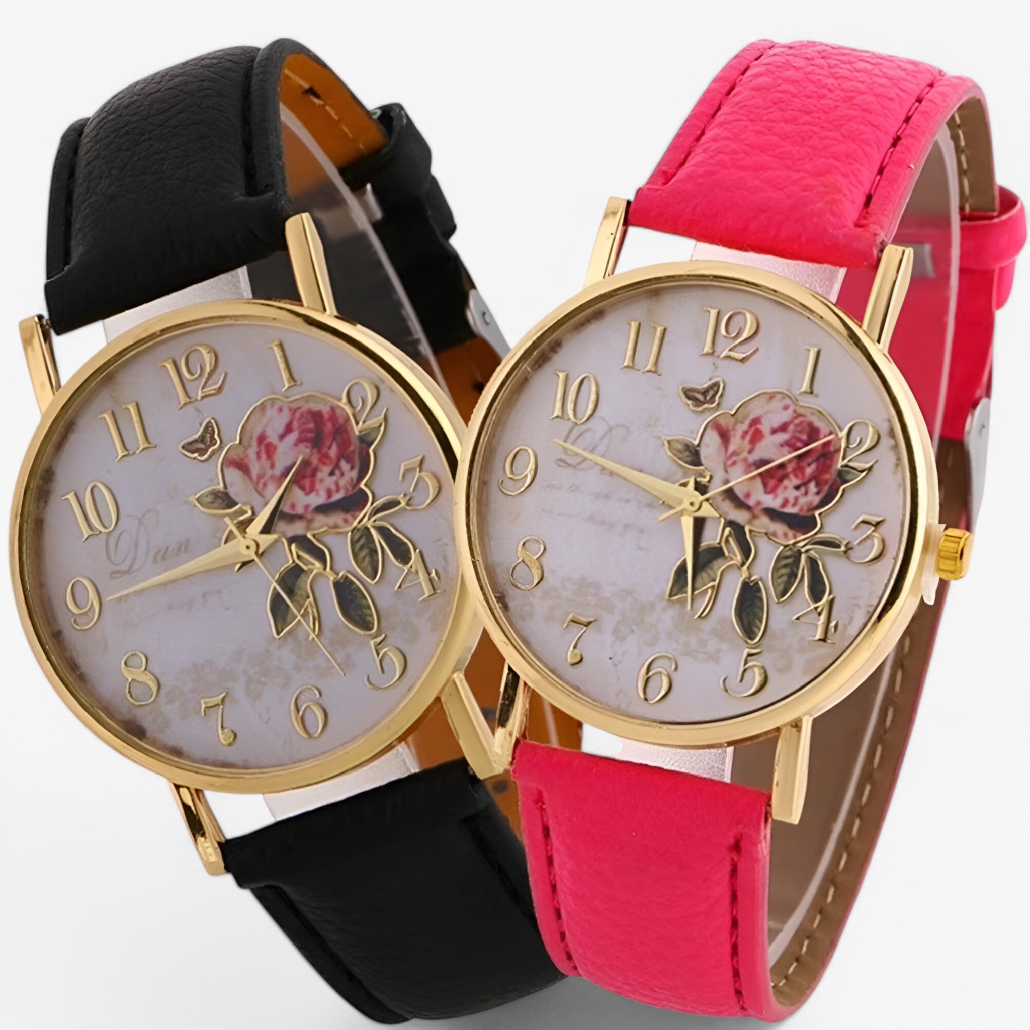 Orologio con fiore di rosa e cinturino in similpelle - - cinturino female watch fiore orologio orologio fiore similpelle watch for women watches - Concept Palermo