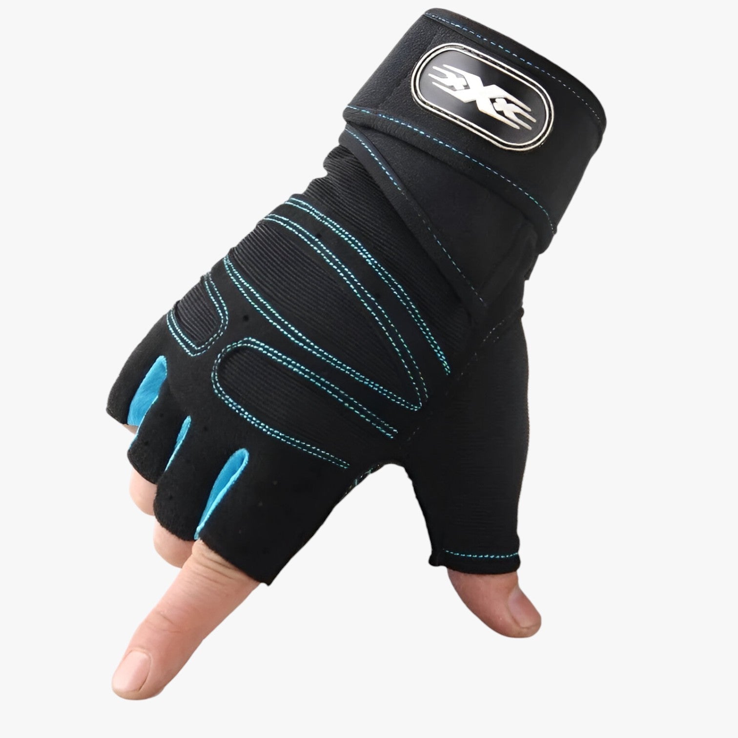 Guanti sportivi senza dita con protezione per i polsi Uomo - Blu chiaro - dita gloves guanti guanti sportivi mens accessory mirko | guanti sportivi senza dita con protezione per i polsi - €25 polsi protezione sportivi uomo - Concept Palermo