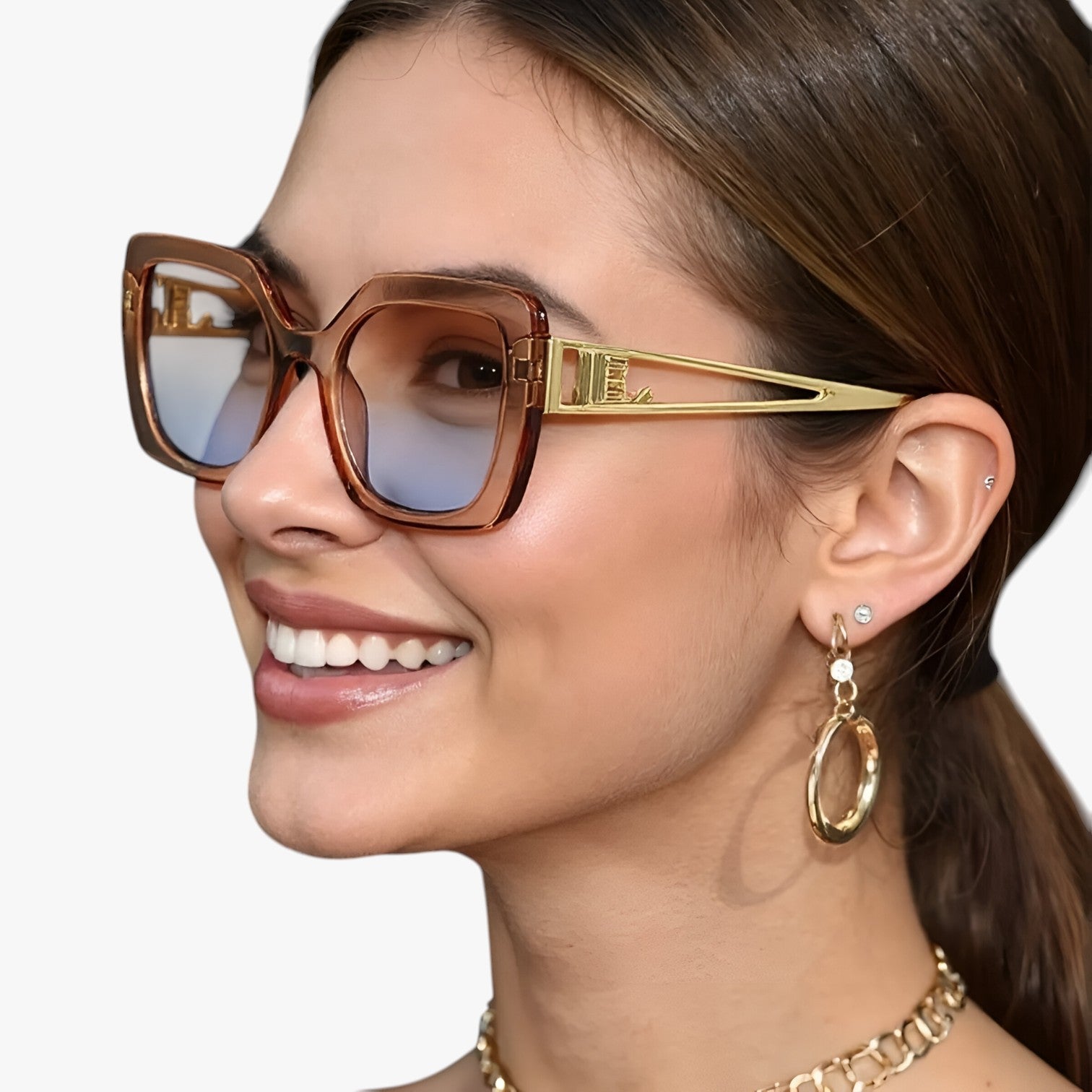 Occhiali da sole vintage con montatura trasparente e lenti a gradiente di lusso - - Cat Eye Sunglasses Fashion Sunglasses gradiente lenti montatura occhiali occhiali sole polarized sunglasses women sole sunglasses trasparente - Concept Palermo