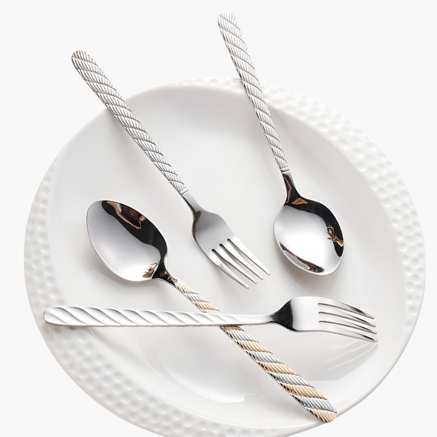Set di posate intrecciate in acciaio inox Uomo - - acciaio inox intrecciate Kitchen kitchen & dining kitchen utensil posate posate intrecciate uomo - Concept Palermo