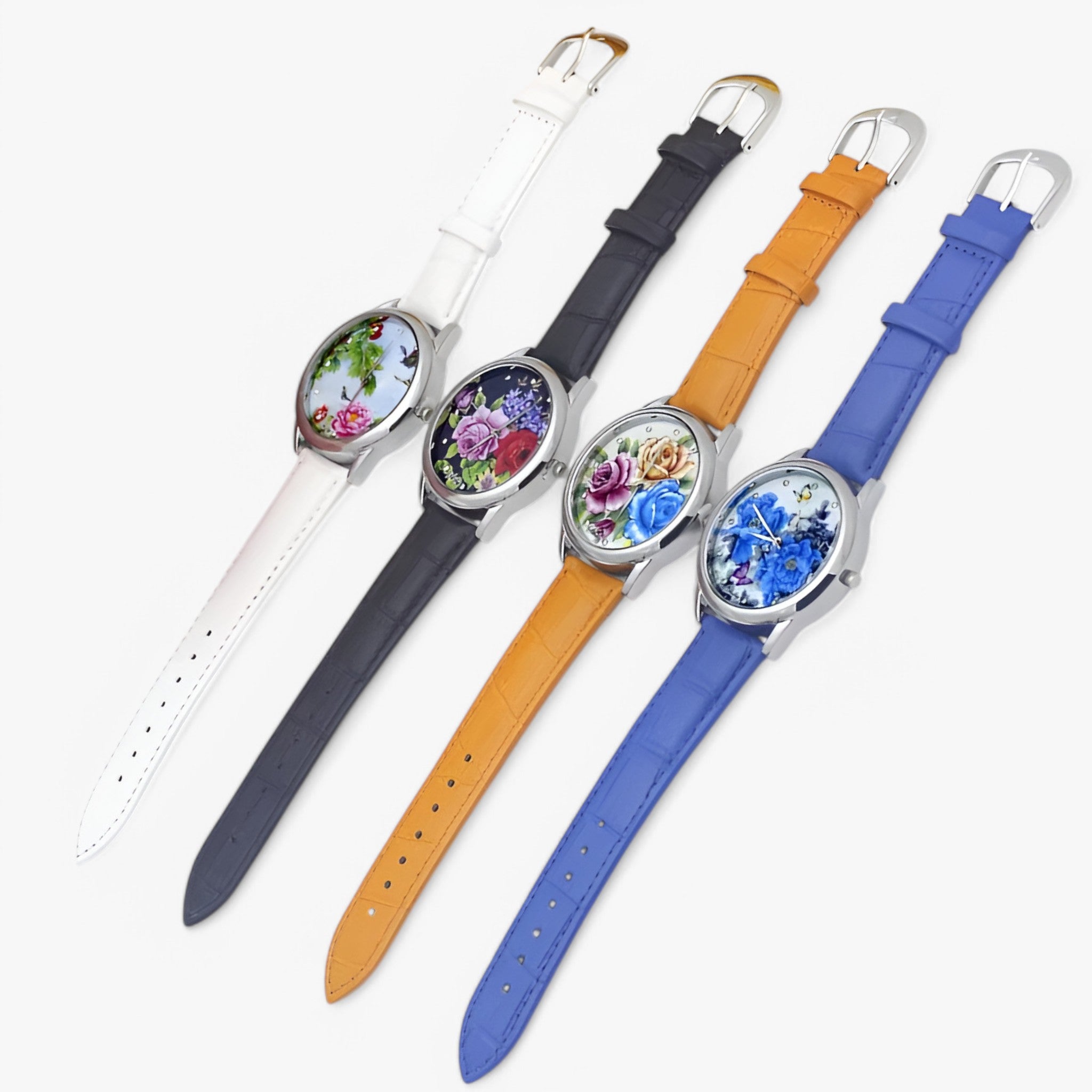 Orologio da donna con cinturino in pelle e quadrante floreale - - cinturino donna female watch floreale orologio orologio donna pelle quadrante watch for women watches - Concept Palermo