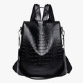 Mochila antirrobo para hombre en piel auténtica suave negra - diseño de lujo elegante