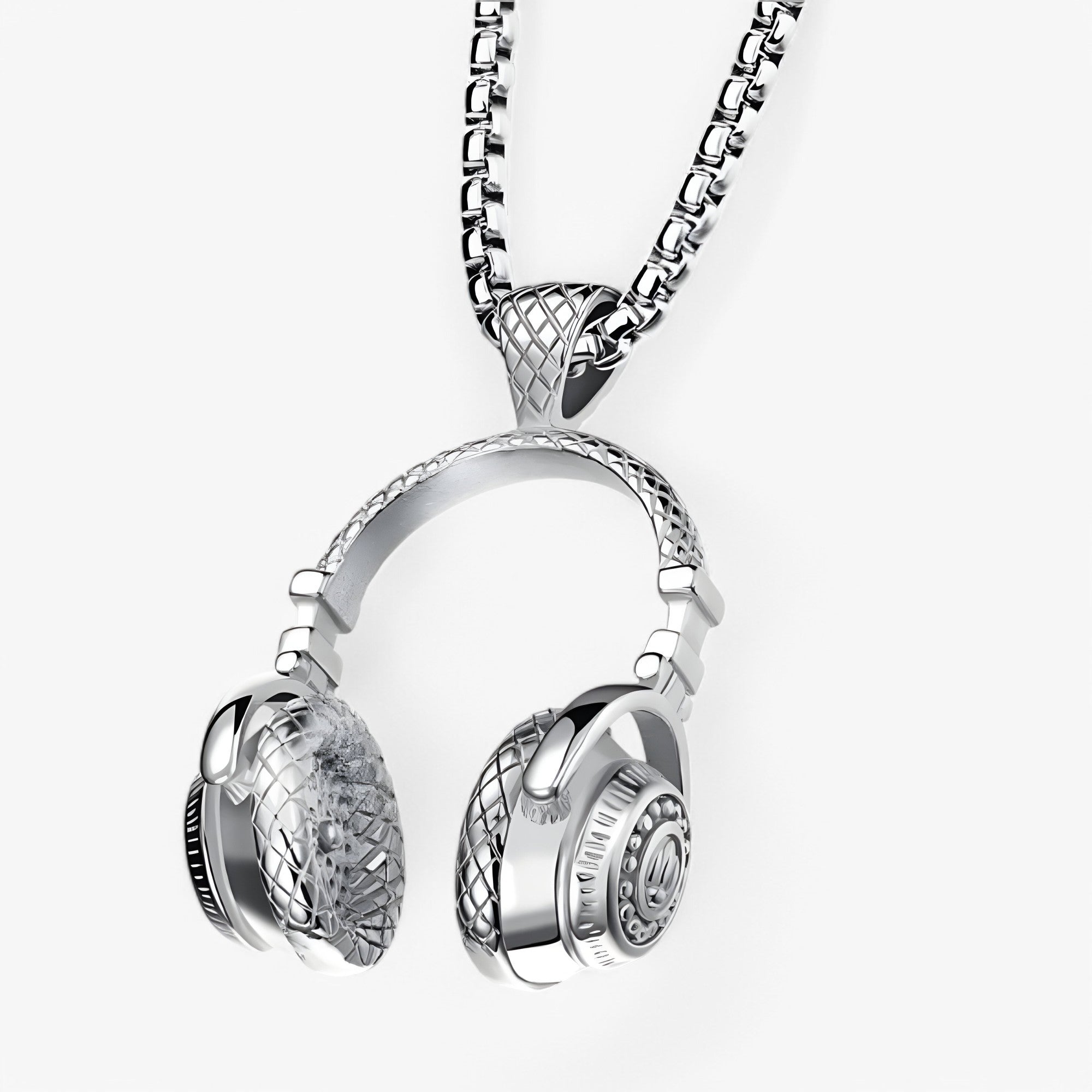 Catena per cuffie punk – Dichiarazione cool e alla moda Lana - Argento - alla catena catena cuffie cool cuffie dichiarazione jewelry lana Necklace necklace for men NECKLACES - Concept Palermo