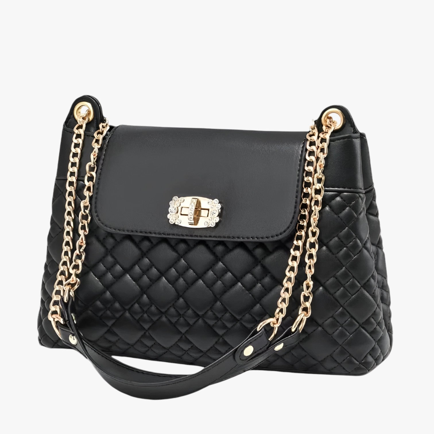 Borsa a Secchiello Donna in Vera Pelle Nera con Tracolla Regolabile e Chiusura Magnetica - Nero - Bags borsa borsa secchiello handbags pratica secchiello tracolla women bags Women's handbags - Concept Palermo