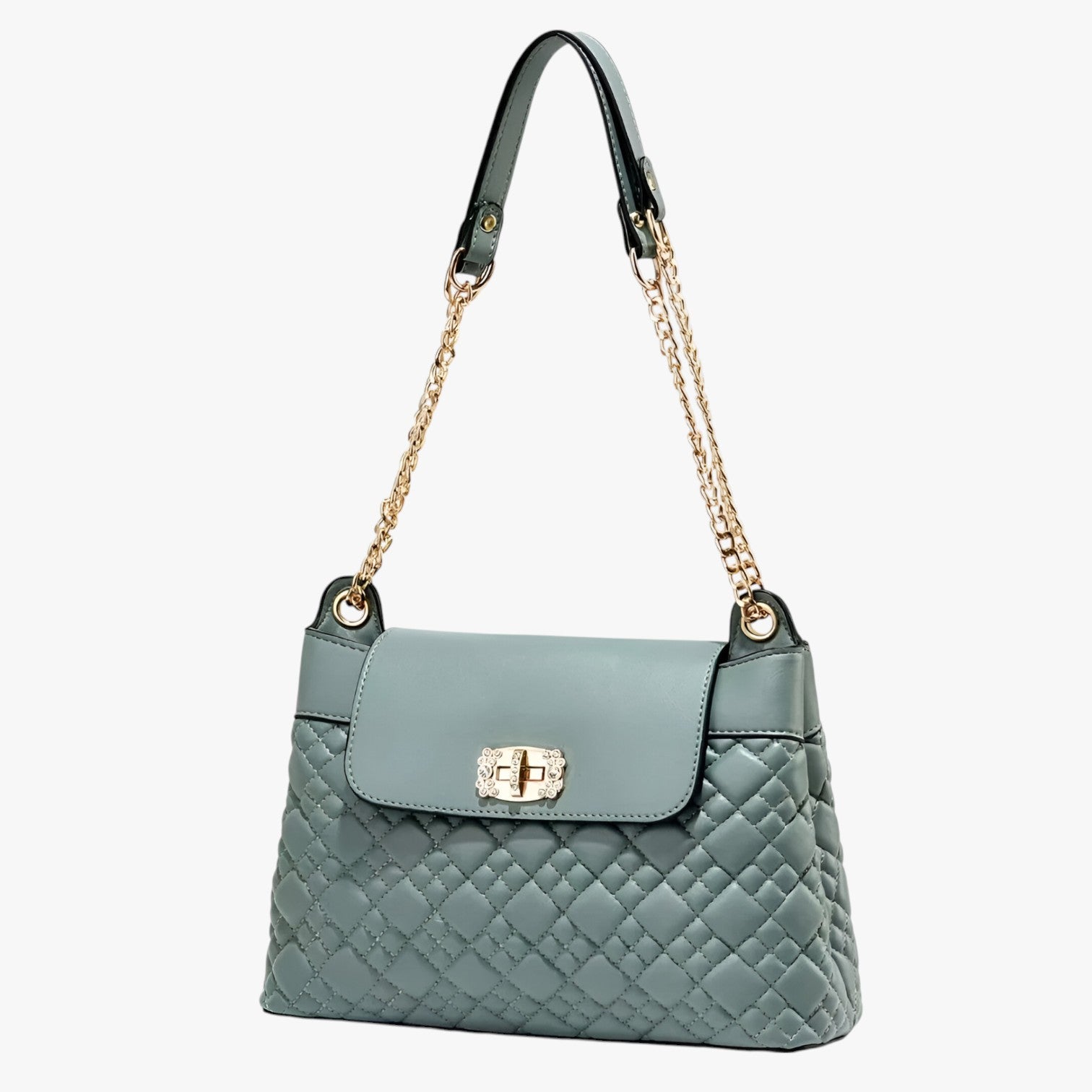Borsa a Secchiello Donna in Vera Pelle Nera con Tracolla Regolabile e Chiusura Magnetica - Verde - Bags borsa borsa secchiello handbags pratica secchiello tracolla women bags Women's handbags - Concept Palermo