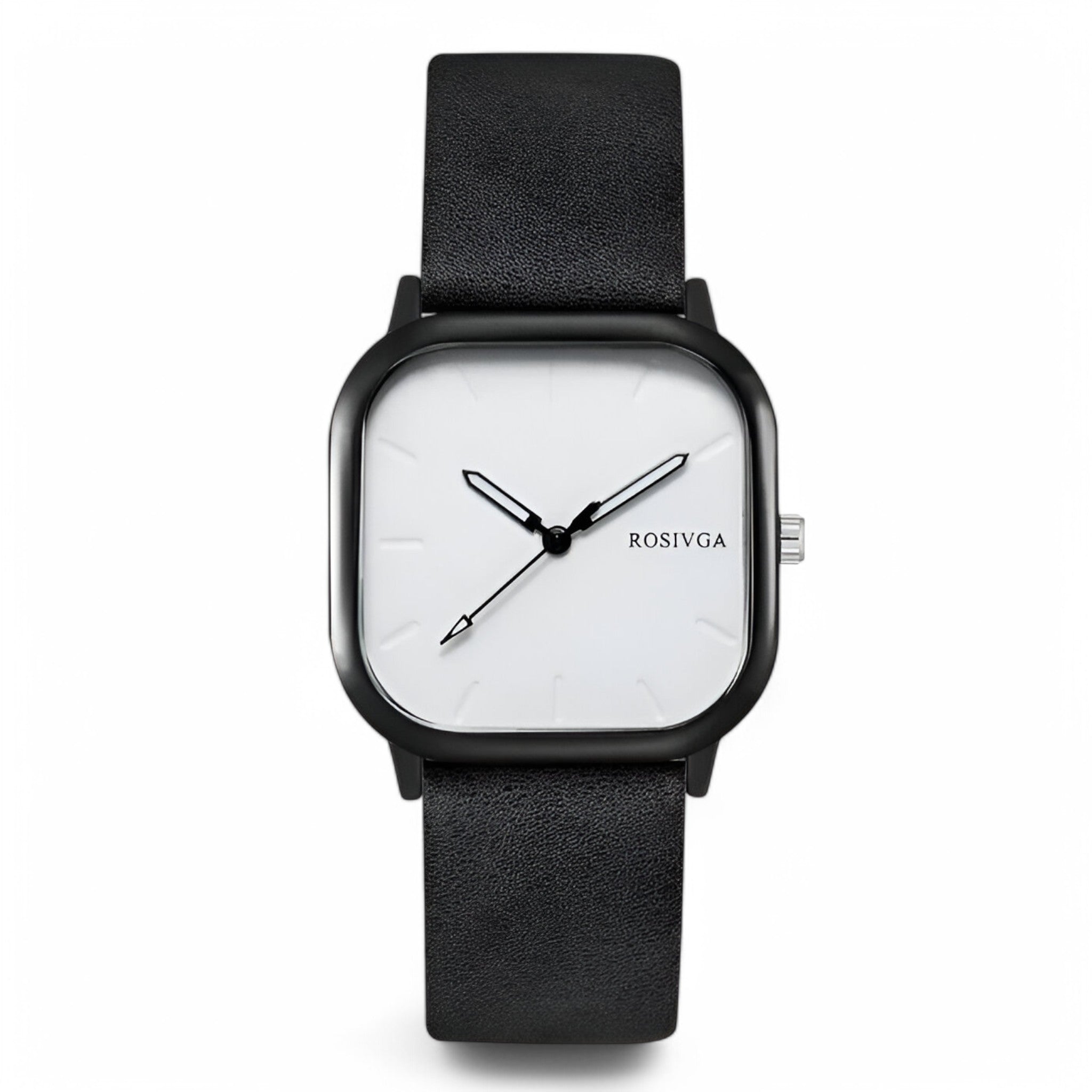 Orologio al quarzo con quadrante quadrato in pelle PU - Nero - accessoires horloges orologio orologio quarzo pelle quadrante quadrato quarzo watches - Concept Palermo