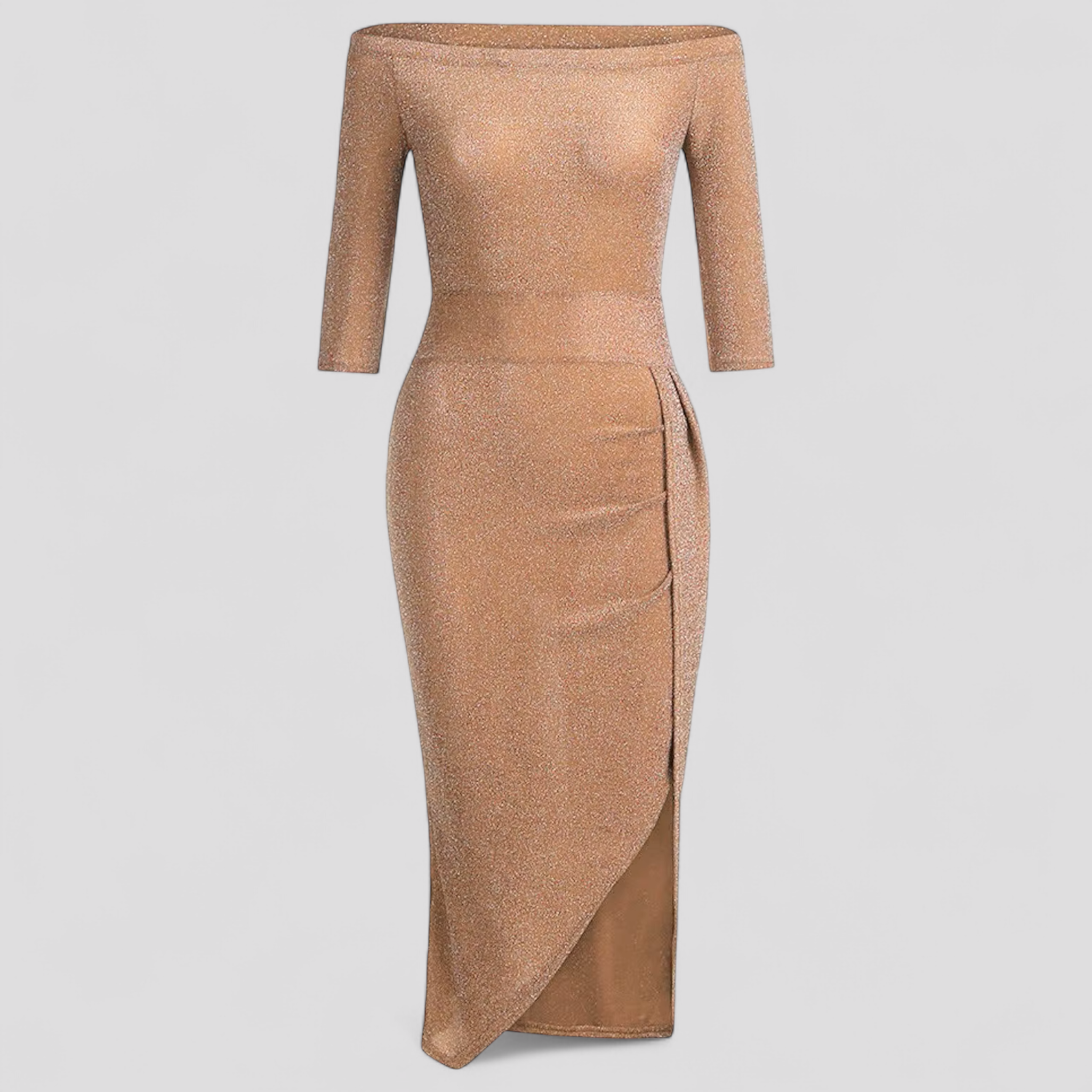 Abito Donna Nero in Ecopelle Aderente con Spalle Scoperte - Elegante e Moderno - Beige - abito abito spalle donna dresses pelle scoperte spalle - Concept Palermo
