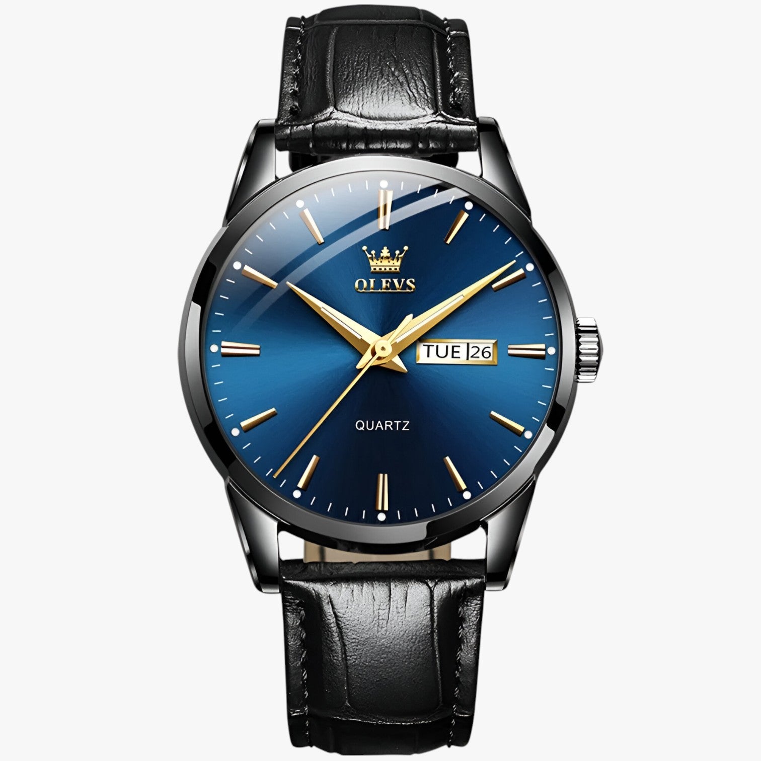 Orologio Classico da Uomo in Vera Pelle, Impermeabile, Elegante - Blu nero - impermeabile orologio orologio pelle pelle uomo watch watch for men watches WATCHES FOR MEN - Concept Palermo