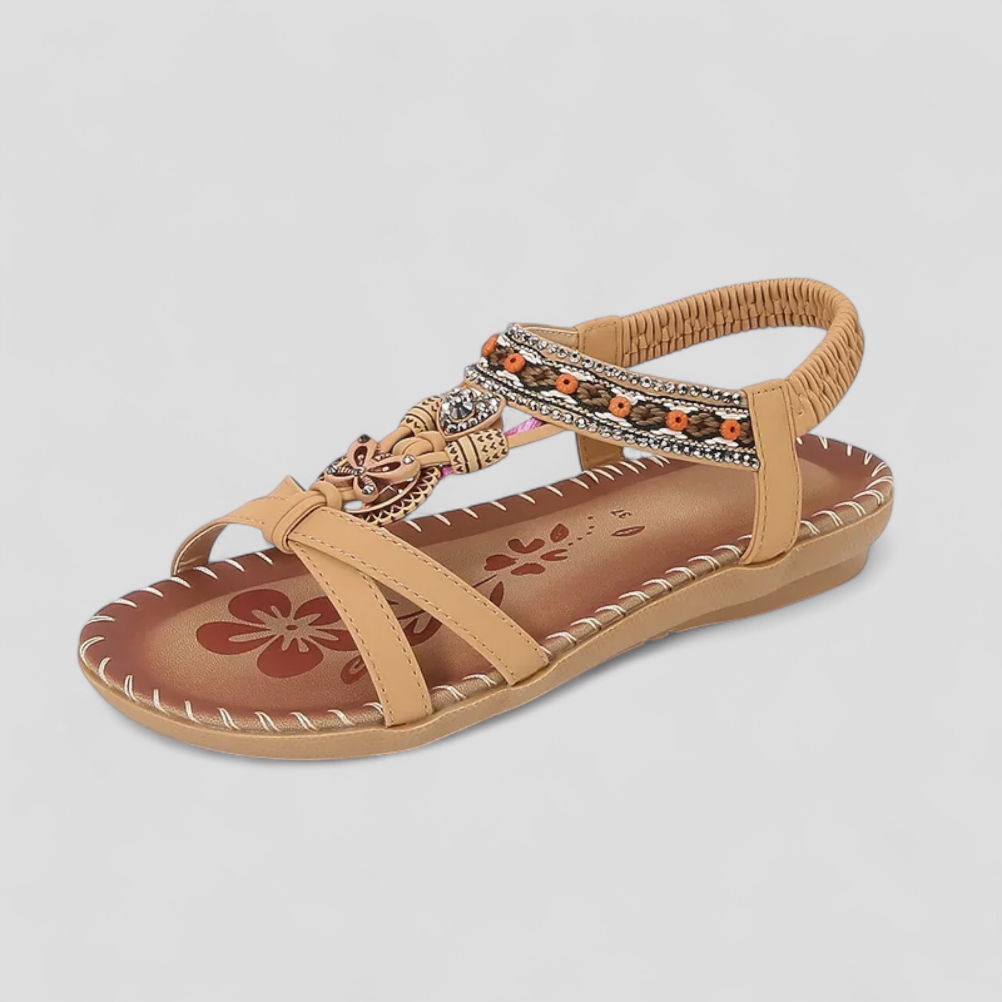 Sandali Bassi Donna Comodi in Pelle Neri - Eleganti e Versatili - Beige-Marrone - bassi comodi donna sandali sandali antiscivolo sandali comfort sandali con cinturino sandali donna sandali eleganti sandali estivi sandali leggeri sandali ortopedici sandali vegan sandals scarpe da passeggio scarpe sostenibili - Concept Palermo