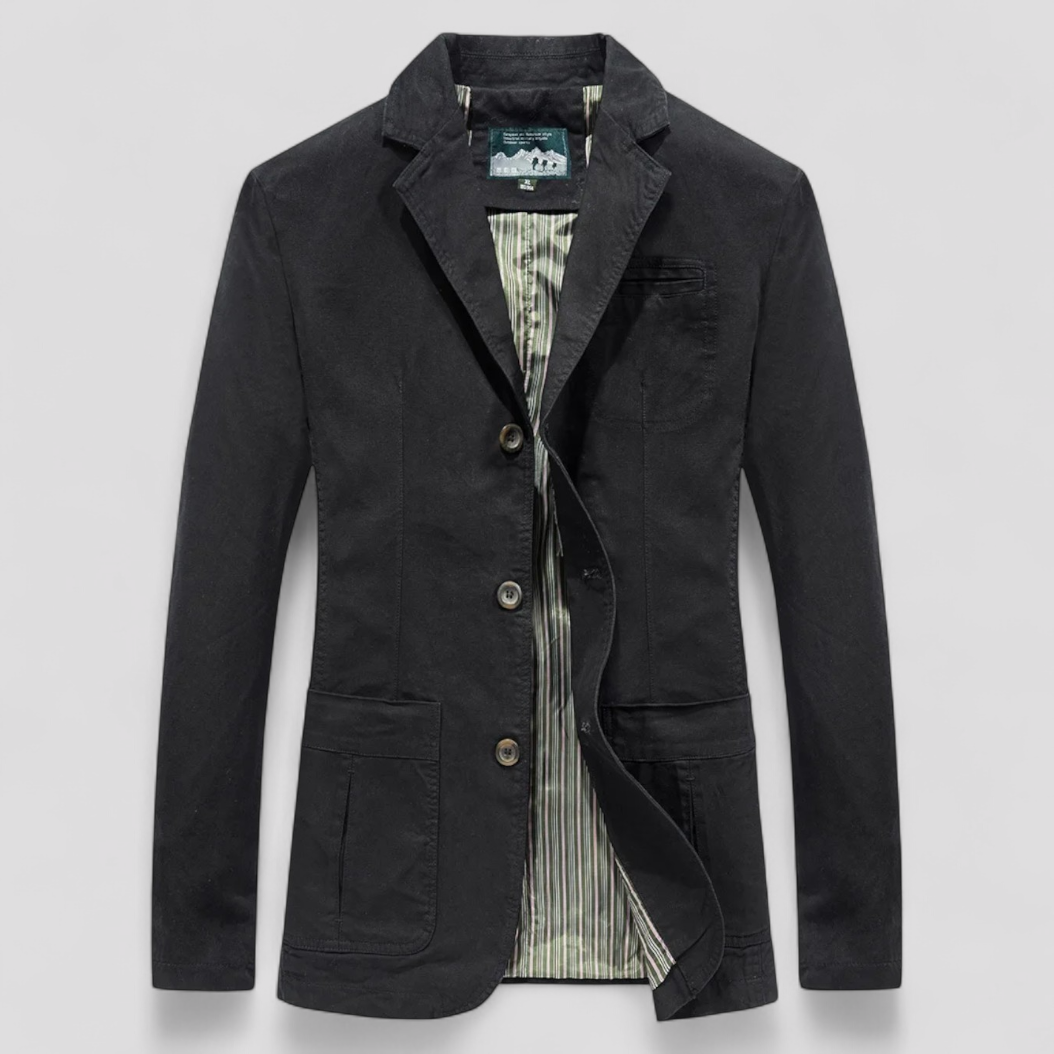 Giacca in cotone da uomo - Eleganza versatile per la primavera e l'autunno - nero M - autunno coat men coats cotone eleganza giacca giacca cotone Jackets & Coats men's coats & jackets primavera uomo - Concept Palermo