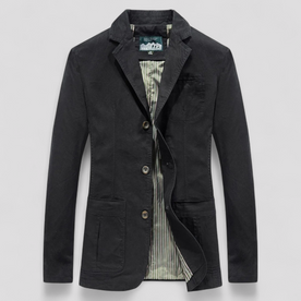 Giacca in cotone da uomo - Eleganza versatile per la primavera e l'autunno - nero M - autunno coat men coats cotone Cotton eleganza giacca giacca cotone Jackets & Coats Men men's coats & jackets primavera Solid Spring Summer uomo - Concept Palermo