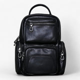 Elegante en ruime 2-in-1 tas van zwart echt leer - Dames