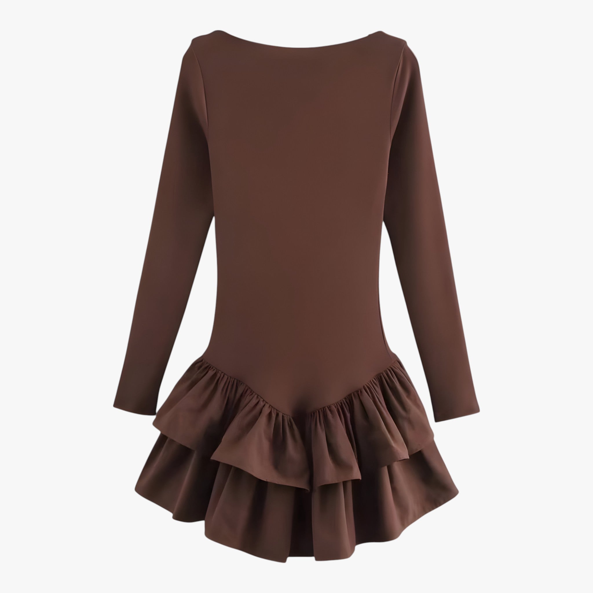 Mini abito a maniche lunghe - Tendenza e stile Donna - Marrone - abito abito maniche donna dresses lunghe maniche stile tendenza - Concept Palermo