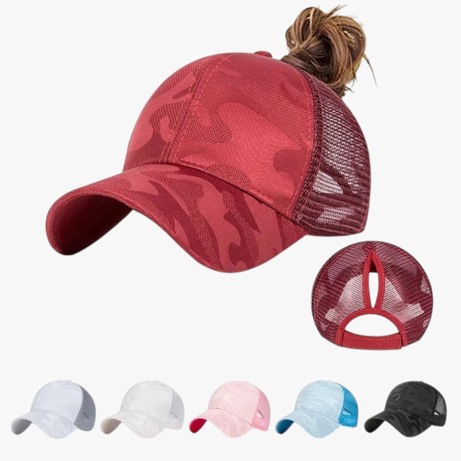 Cappello Estivo Camo con Rete e Chignon - - camo cappello cappello estivo chignon estivo hat Hat for girls hats rete women hat women's hat - Concept Palermo