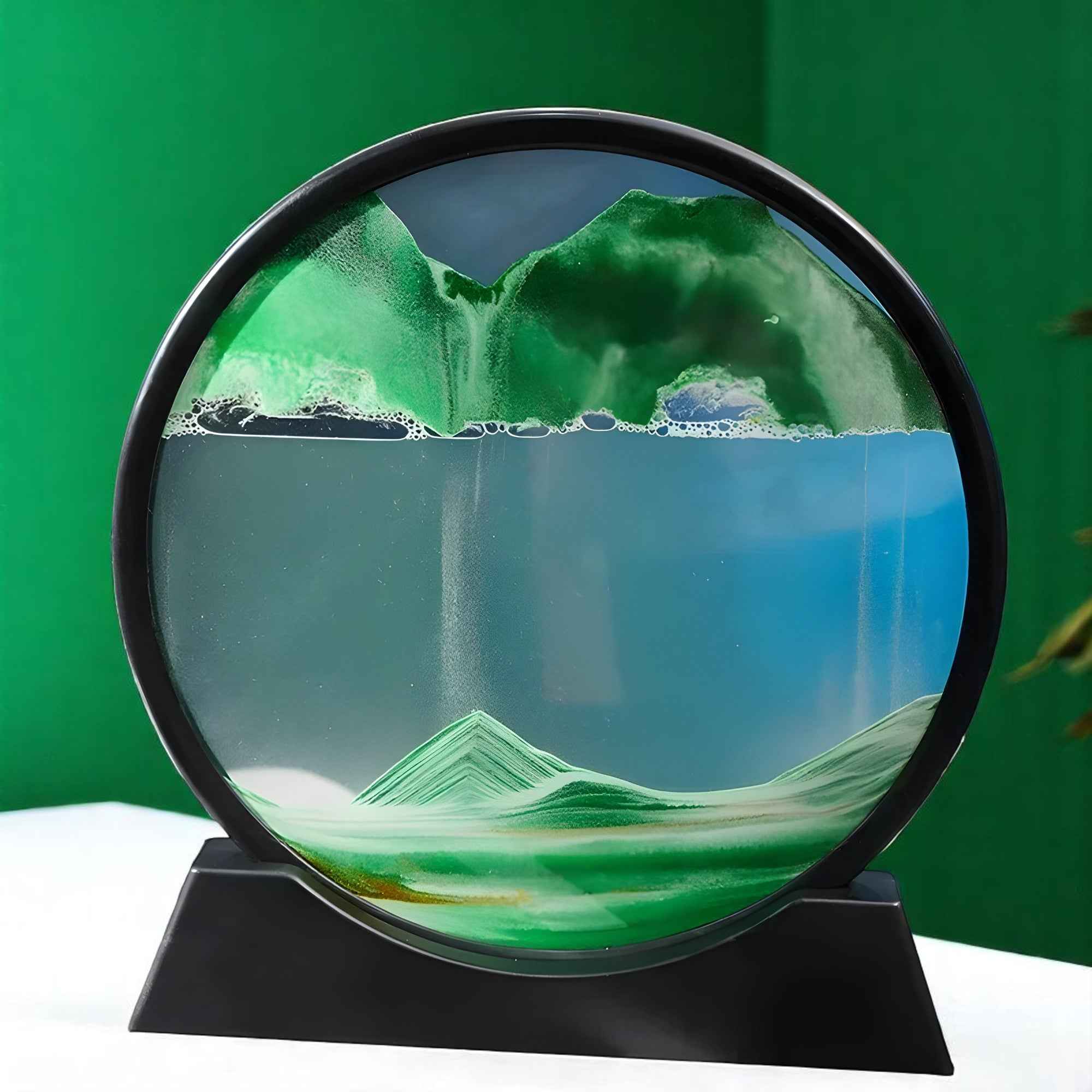 Quadro di Sabbia Mobile 3D Decorativo in Vetro – Paesaggio Rilassante per Ufficio/Casa - Vert - art de sable art en verre art visuel atmosphère apaisante cadeau décoratif cross-from-marche-lino-15392234176861 design élégant décor décor verre décoration de bureau décoration intérieure homme mouvement New-google objet de décoration paysage en verre sable sable en mouvement verre - Concept Palermo