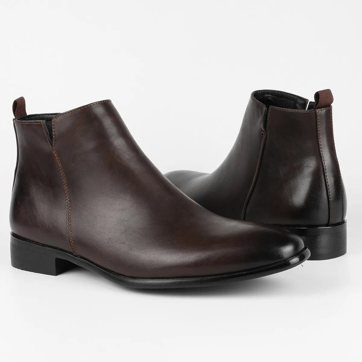 Stivali Classici da Uomo in Pelle Nera - Vari Numeri Disponibili - Marrone scuro - classici schoenen shoes stivali stivali classici uomini uomo - Concept Palermo
