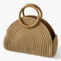 Bolso grande para mujer beige de algodón trenzado, bandolera ajustable, estilo boho chic veraniego